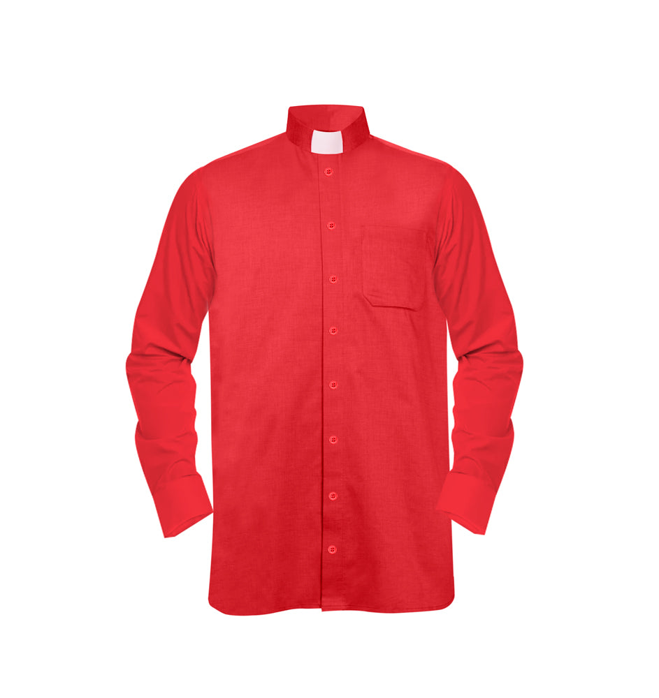 Clergy Shirt with Tab Collar - Red  JOHA VESTMENTS