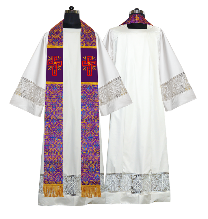 Set of 4 Glory Cross Embroidered Clergy Stole