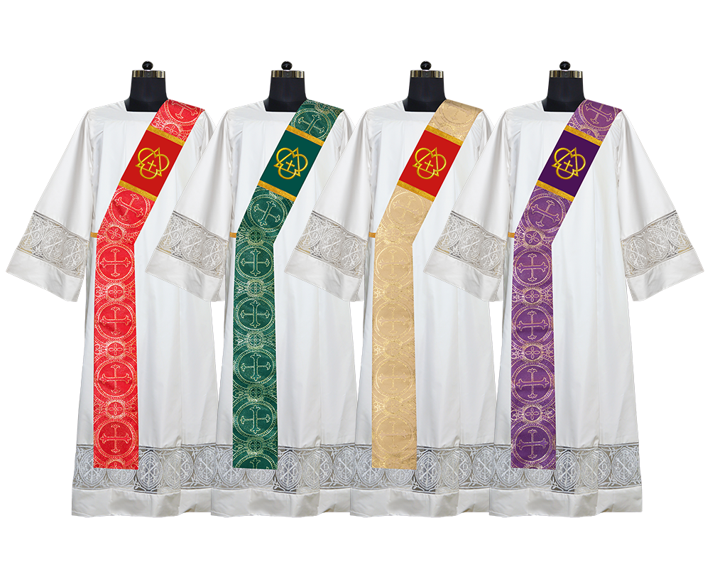 Set of 4 Deacon Stoles with Trinity Motif