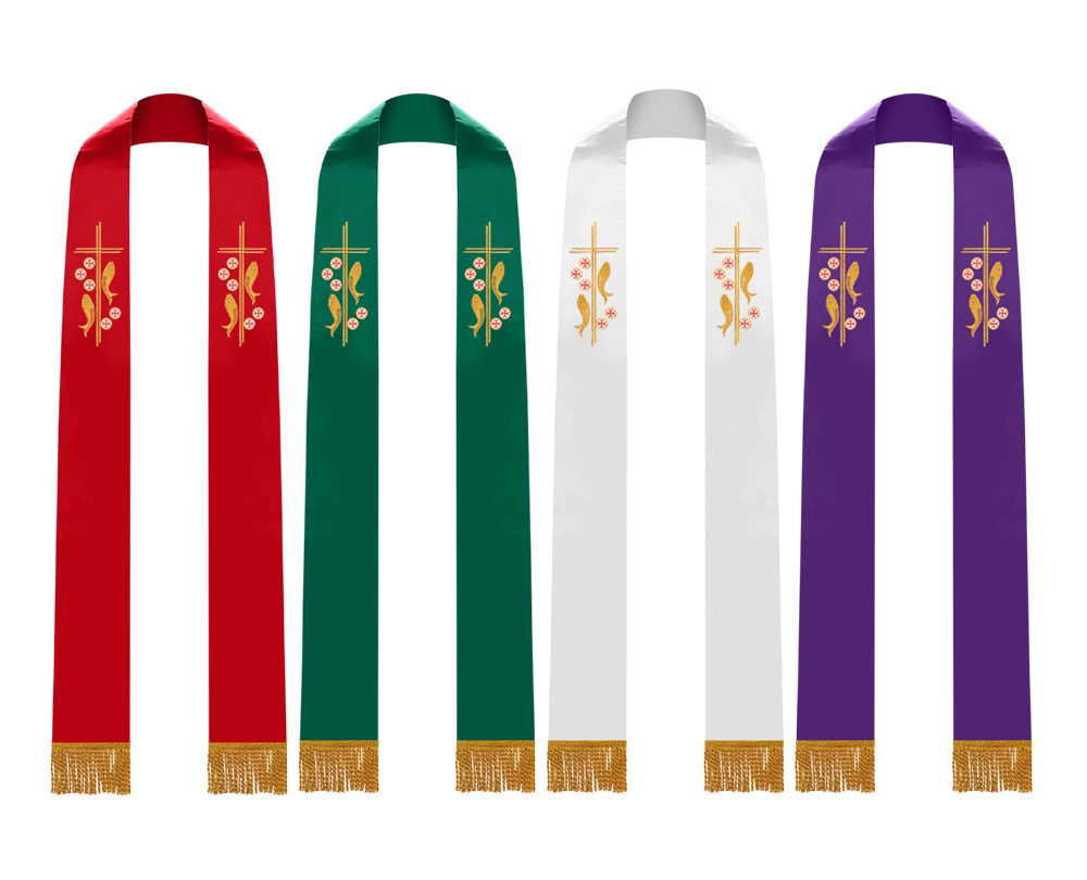 Set of Four Handmade Spiritual Embroidered Stole