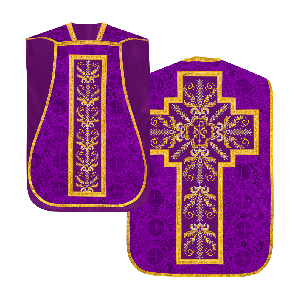 Chasuble Roman Fiddleback Vestment - Sanctus Collection