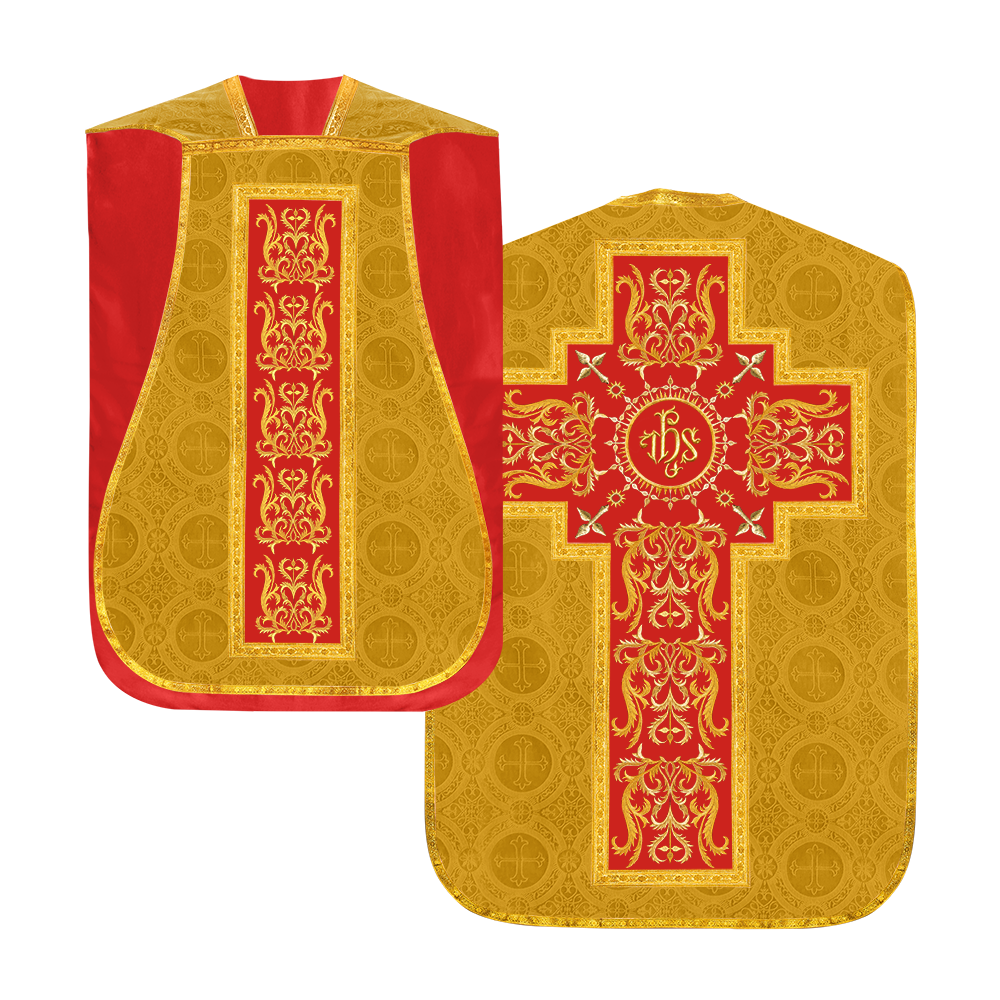 Fiddleback vestment with golden orphrey - Spiritus Collection