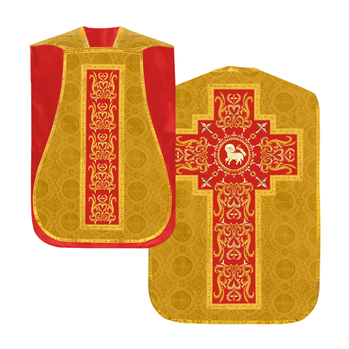 Fiddleback vestment with golden orphrey - Spiritus Collection