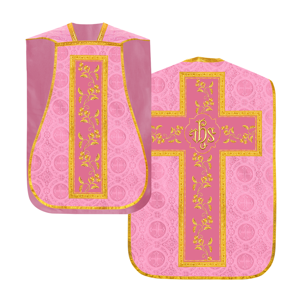 Elegant Roman chasuble vestment - Floral collection