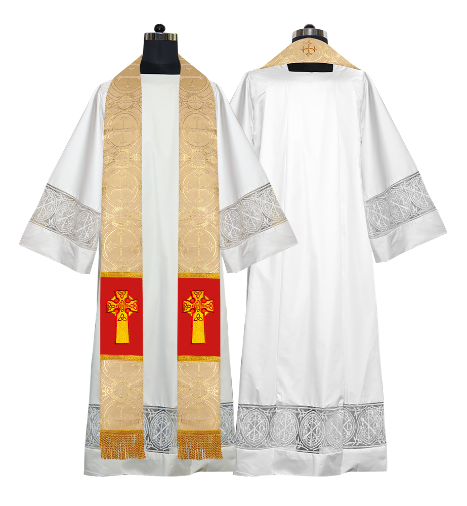 The priest stole with a Celtic cross motif