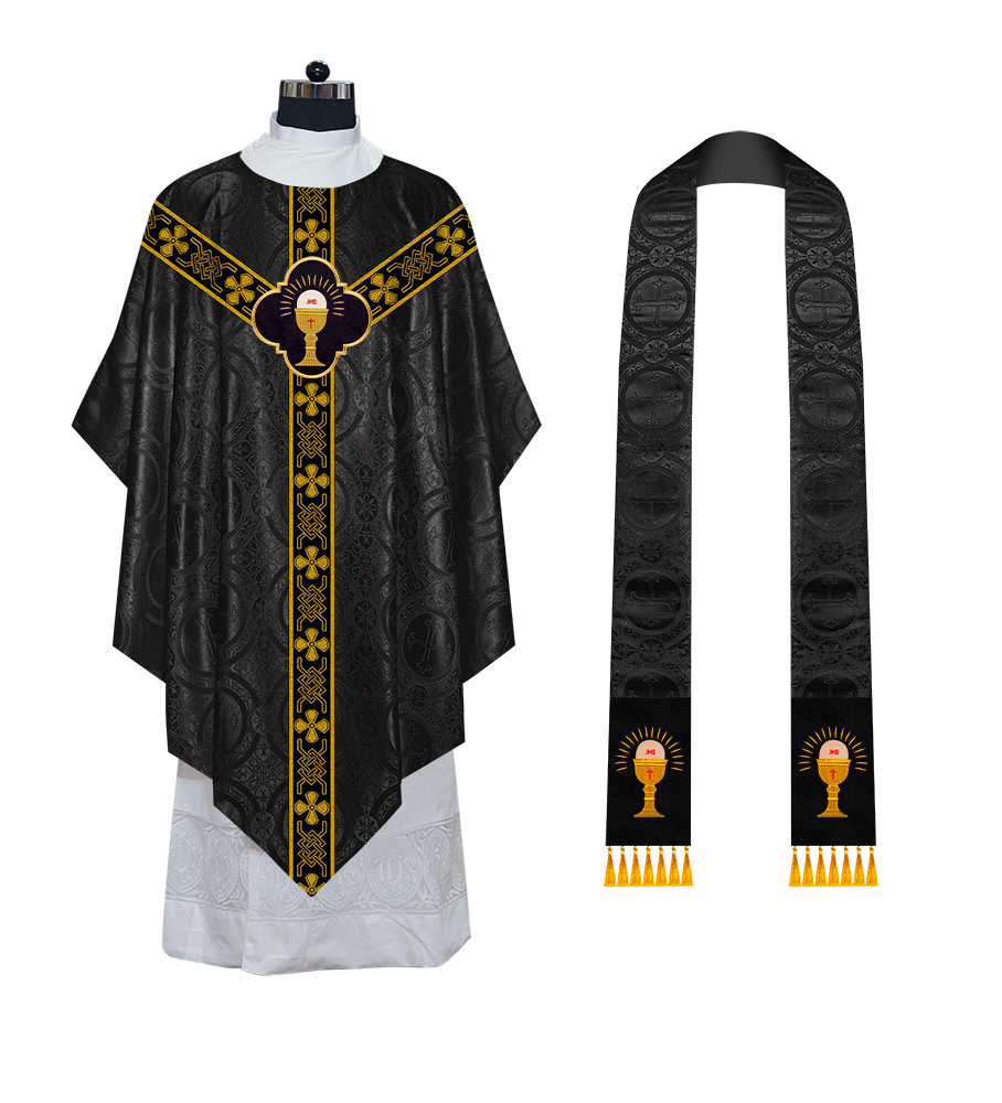 Pugin Gothic Chasuble with Designer Orphrey - Elegant Catholic Vestment