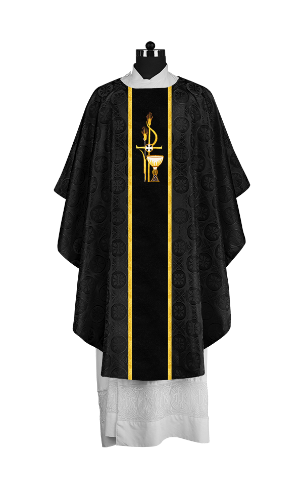 Gothic Chasuble with Elegant Embroidered Liturgical Motif