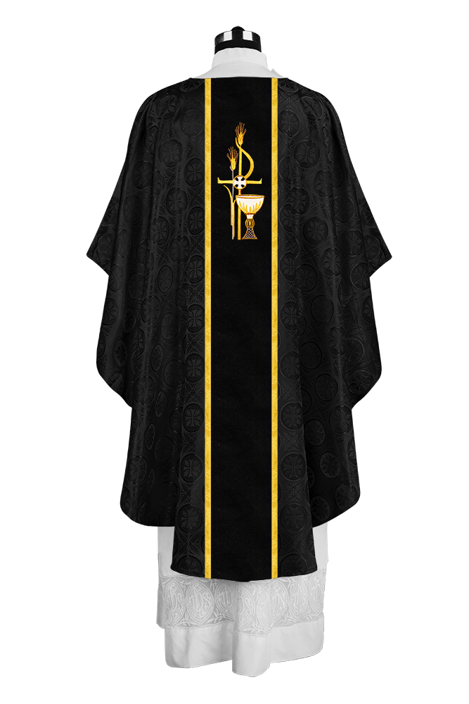 Gothic Chasuble with Elegant Embroidered Liturgical Motif