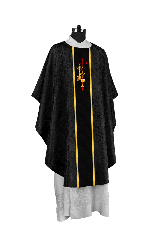 Gothic Chasuble with Elegant Embroidered Liturgical Motif
