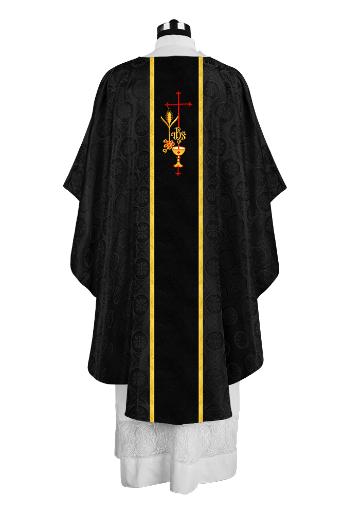 Gothic Chasuble with Elegant Embroidered Liturgical Motif