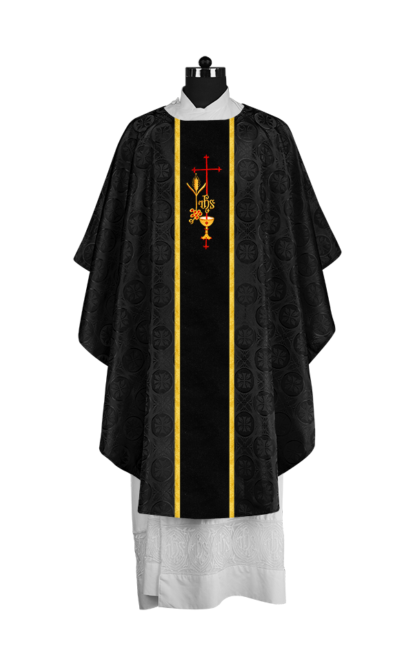 Gothic Chasuble with Elegant Embroidered Liturgical Motif