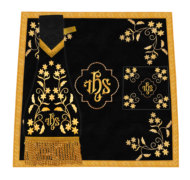 Beautiful mass set with golden embroidery - Floral collection