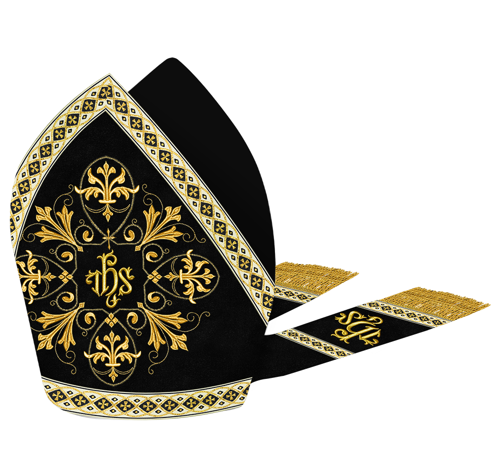 Mitre with Embroidered Motif and Trims