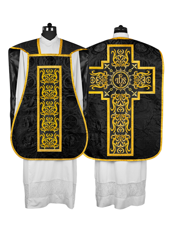 Fiddleback vestment with golden orphrey - Spiritus Collection