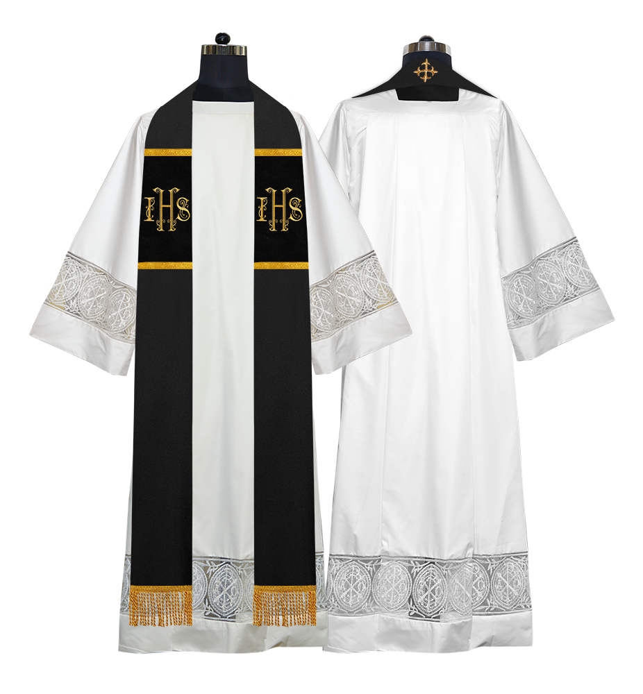 Pastor Stole with Gold Embroidered IHS
