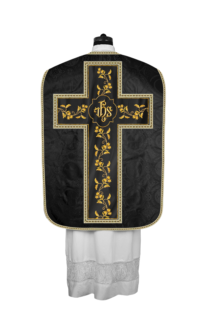 Roman Chasuble vestment with Floral Design and Trims
