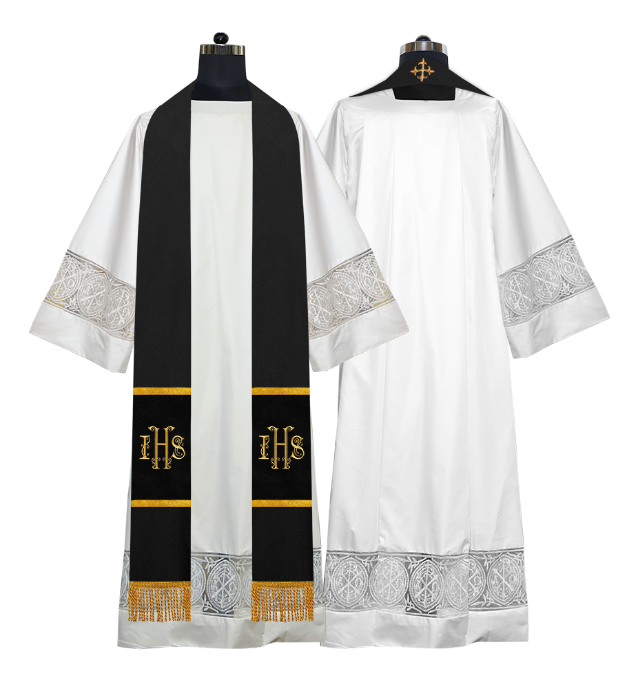 Pastor Stole with Gold Embroidered IHS