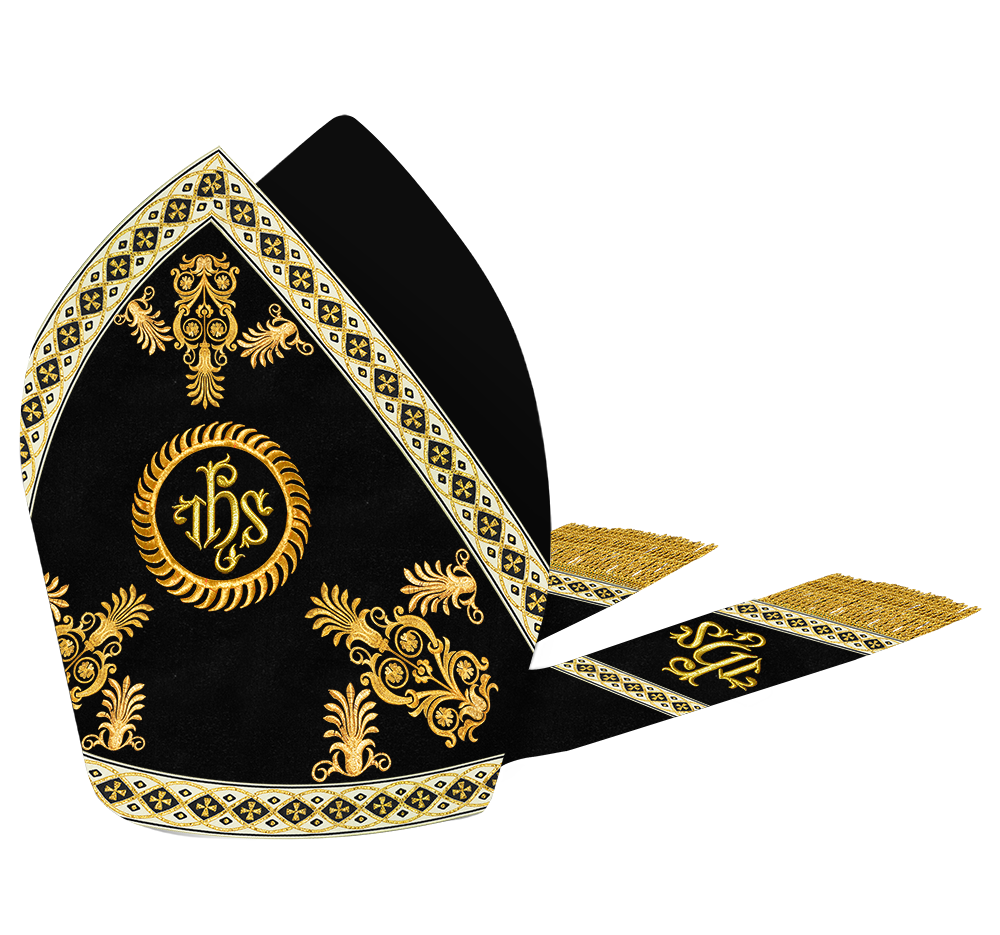 Catholic Mitre with Embroidery and Trims