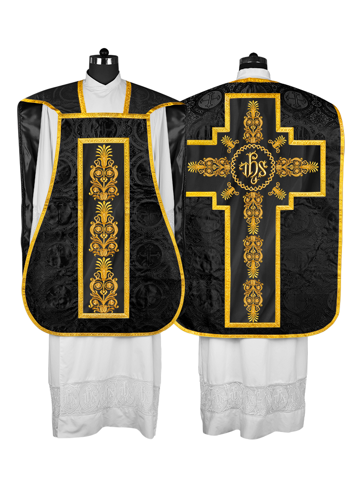 Elegant Roman Fiddleback Chasuble Vestment - Victoria Collection