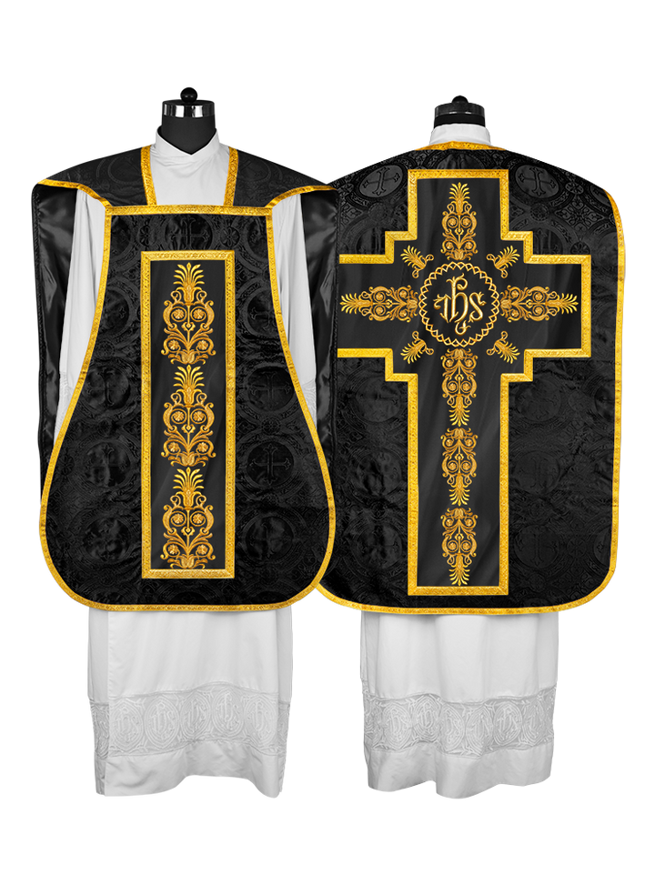 Elegant Roman Fiddleback Chasuble Vestment - Victoria Collection