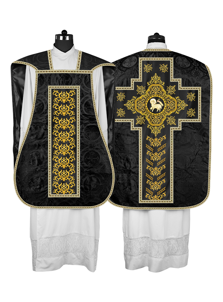 Traditional Fiddleback Vestments with Motifs and Trims