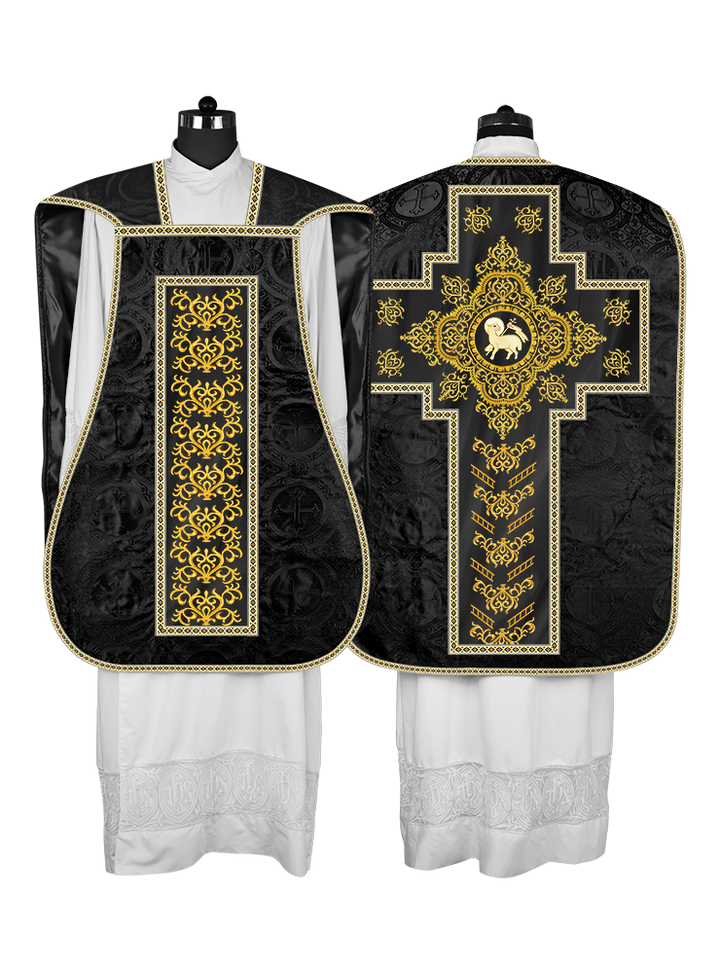 Traditional Fiddleback Vestments with Motifs and Trims