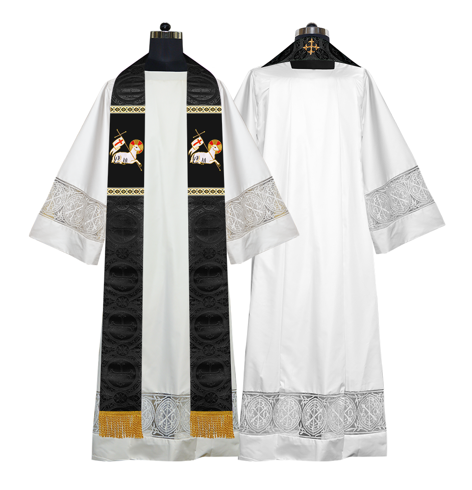 Embroidered Lamb Liturgical Clergy Stole