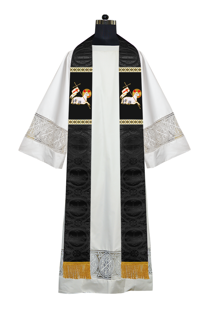 Embroidered Lamb Liturgical Clergy Stole