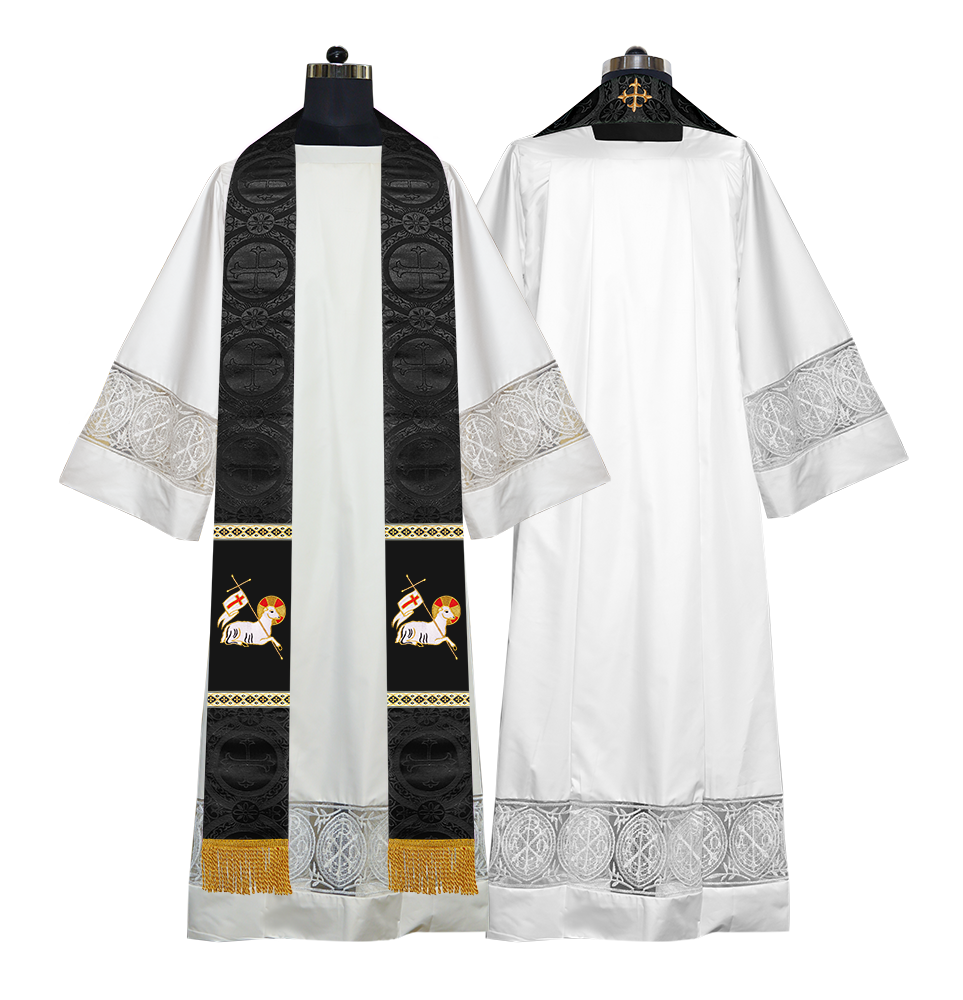 Embroidered Lamb Liturgical Clergy Stole