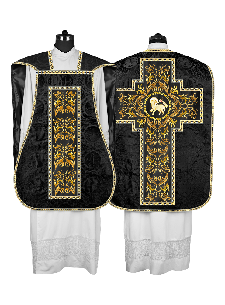 Roman Chasuble Vestment  with Woven Braids and Trims