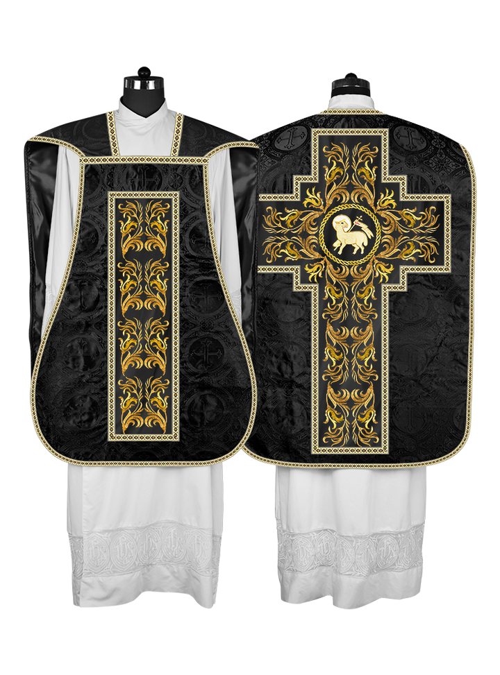 Roman Chasuble Vestment  with Woven Braids and Trims