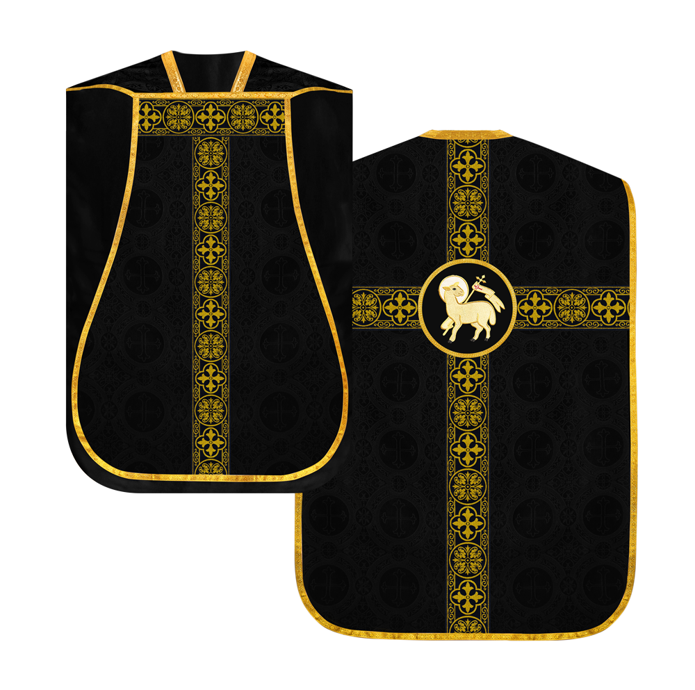 Fiddleback Vestment with Motif and Woven Braided Trims