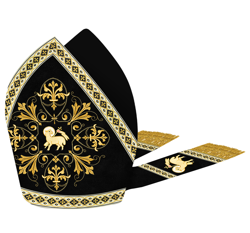 Mitre with Embroidered Motif and Trims