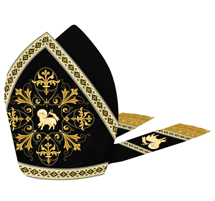 Mitre with Embroidered Motif and Trims