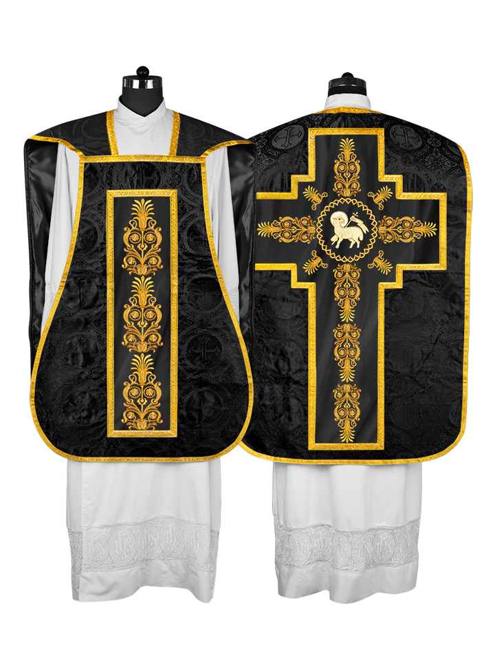 Elegant Roman Fiddleback Chasuble Vestment - Victoria Collection