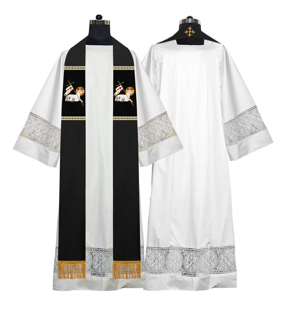 Embroidered Lamb Liturgical Clergy Stole