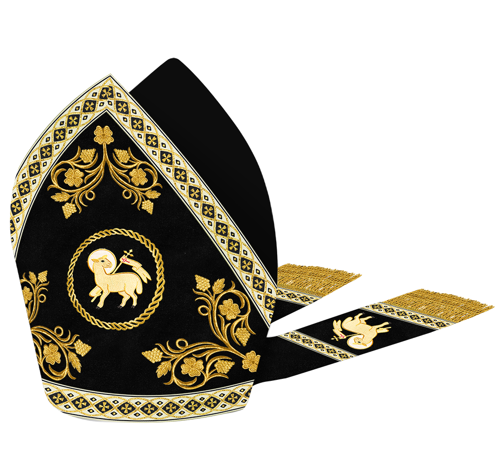 Mitre with Grapes Embroidery and Trims