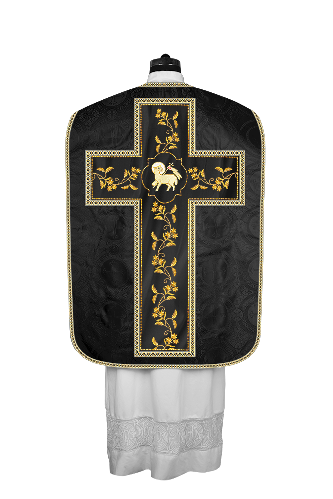 Roman Chasuble vestment with Floral Design and Trims