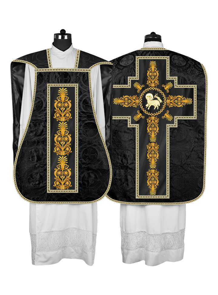 Roman Chasuble Vestments Adorned with Trims