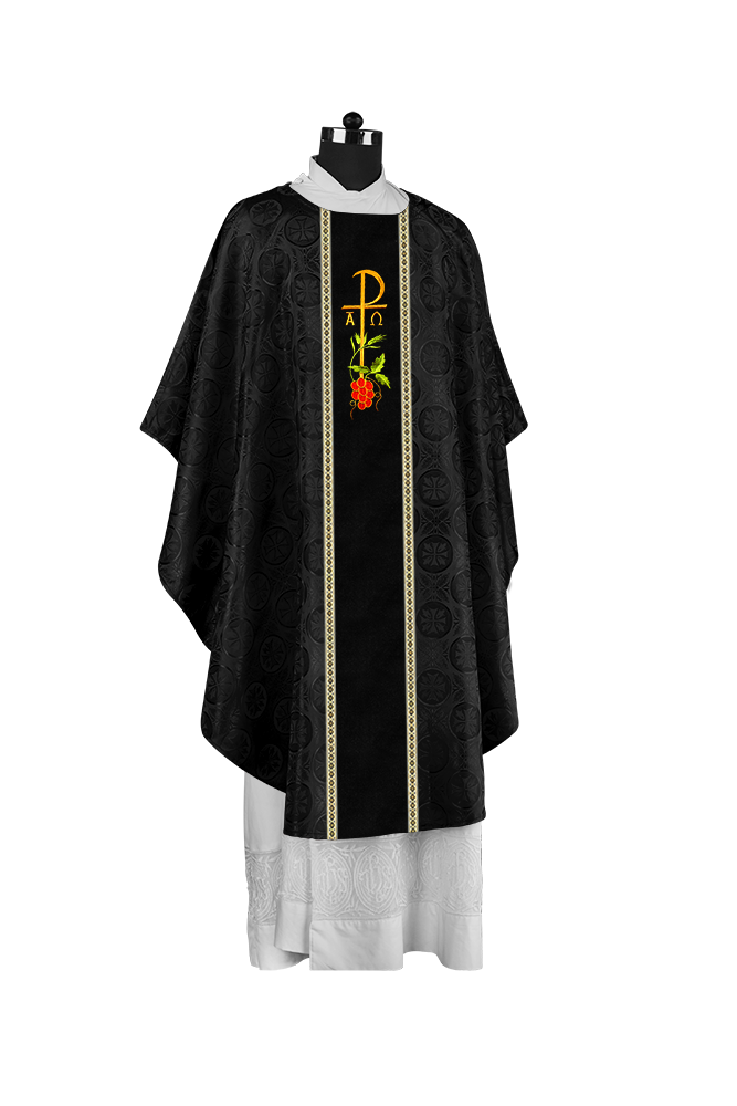 Premium Gothic Chasuble Adorned with Embroidered Motif