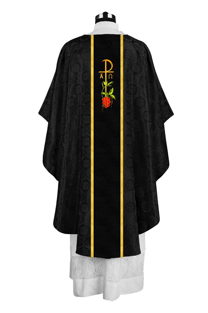 Gothic Chasuble with Elegant Embroidered Liturgical Motif