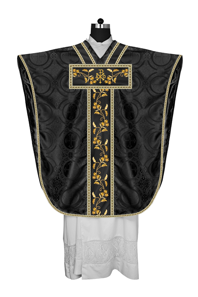 Borromean chasuble vestment ornated with floral design and trims