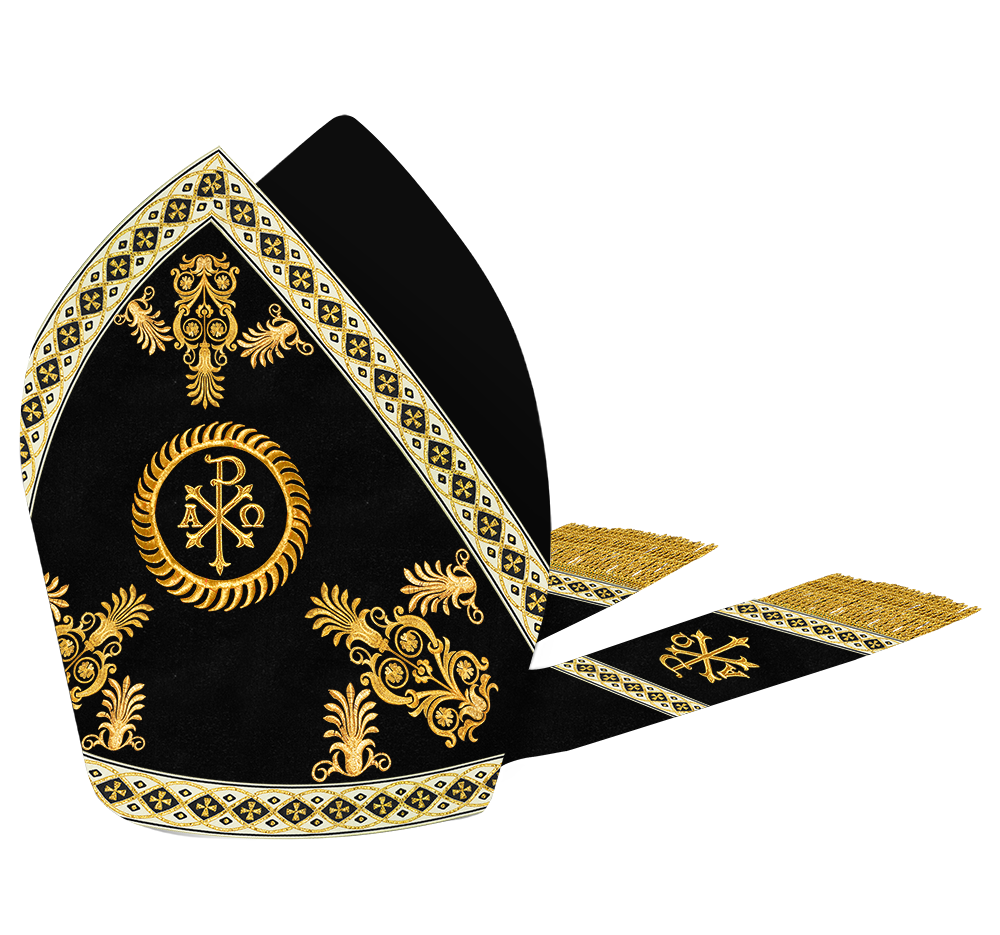 Catholic Mitre with Embroidery and Trims