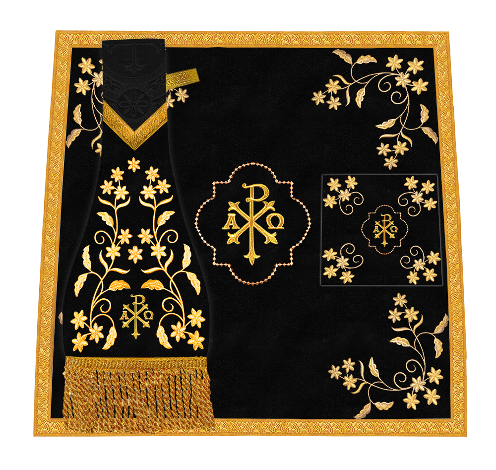 Beautiful mass set with golden embroidery - Floral collection