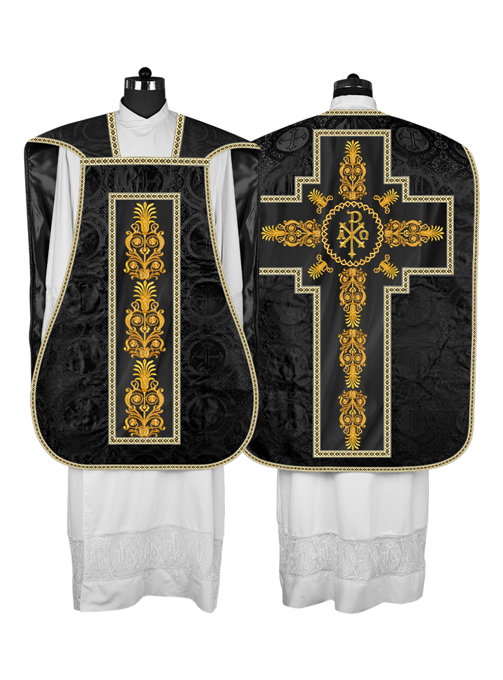 Roman Chasuble Vestments Adorned with Trims