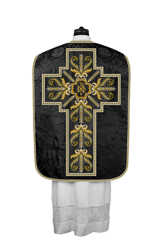 Roman Chasuble Vestment with Detailed Orphrey