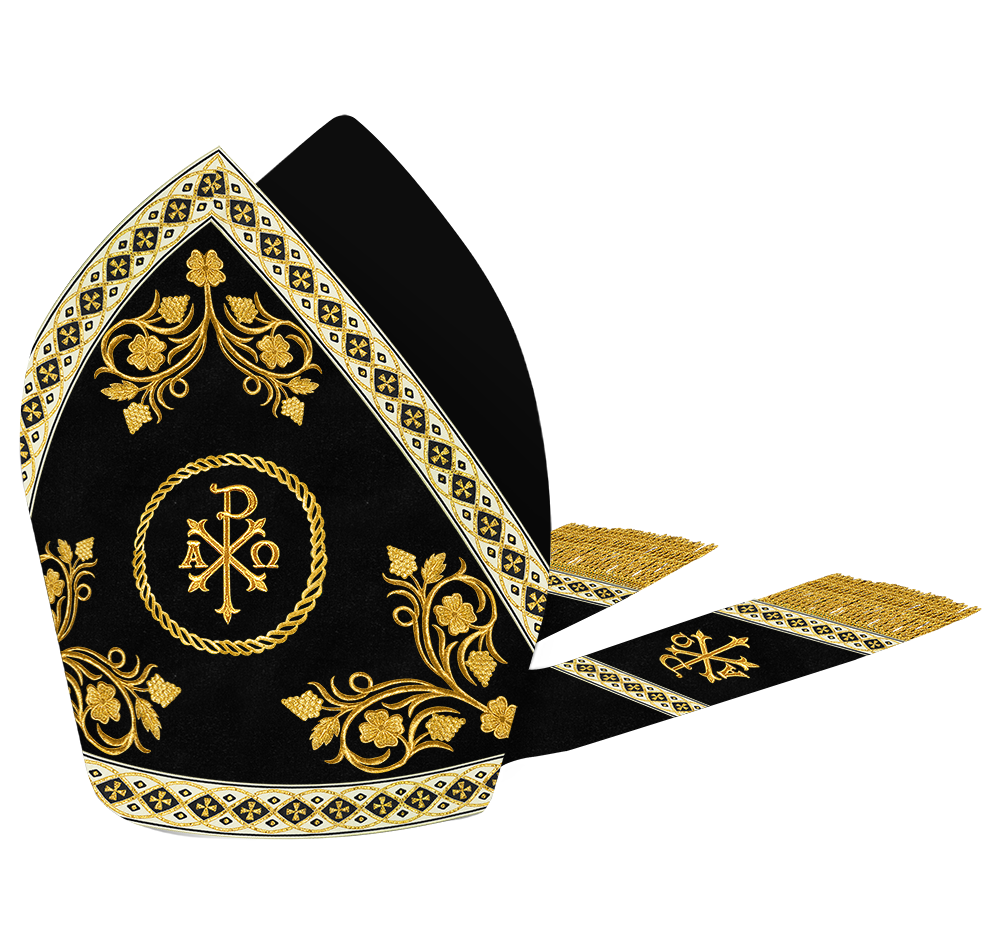 Mitre with Grapes Embroidery and Trims