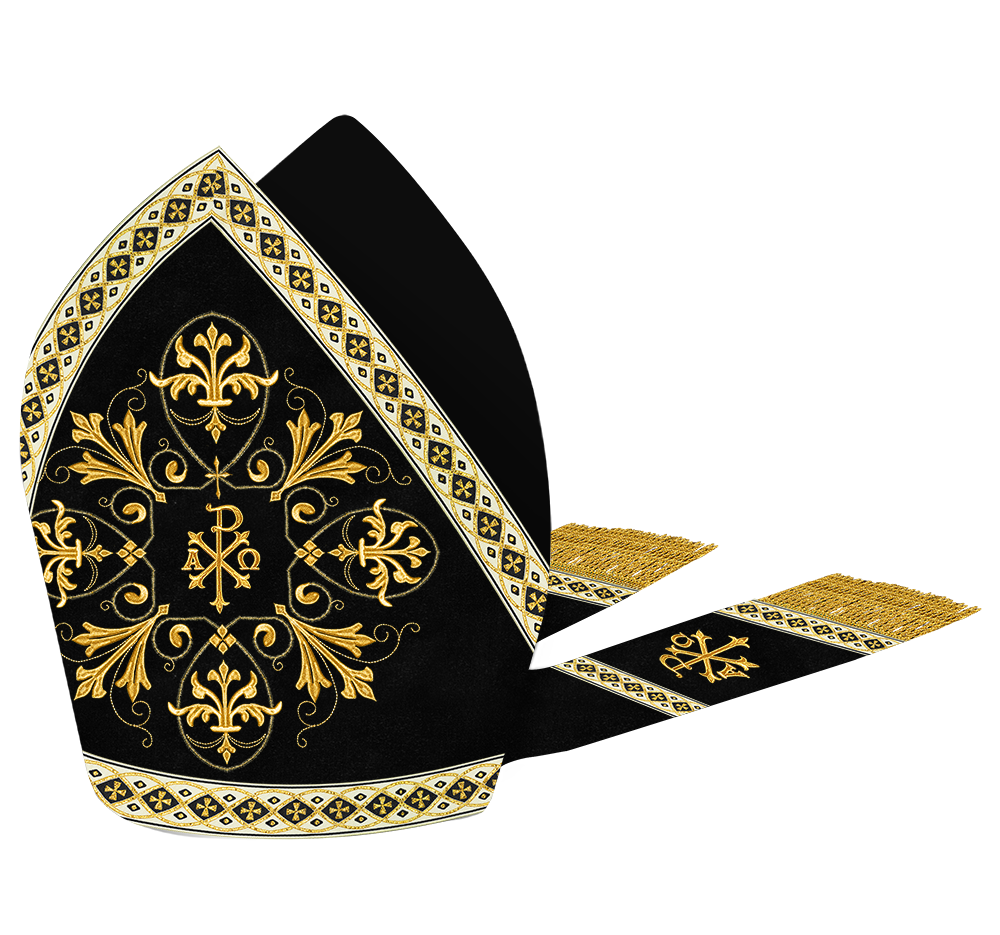 Mitre with Embroidered Motif and Trims