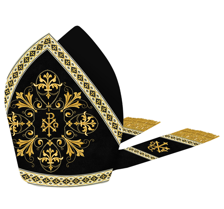 Mitre with Embroidered Motif and Trims