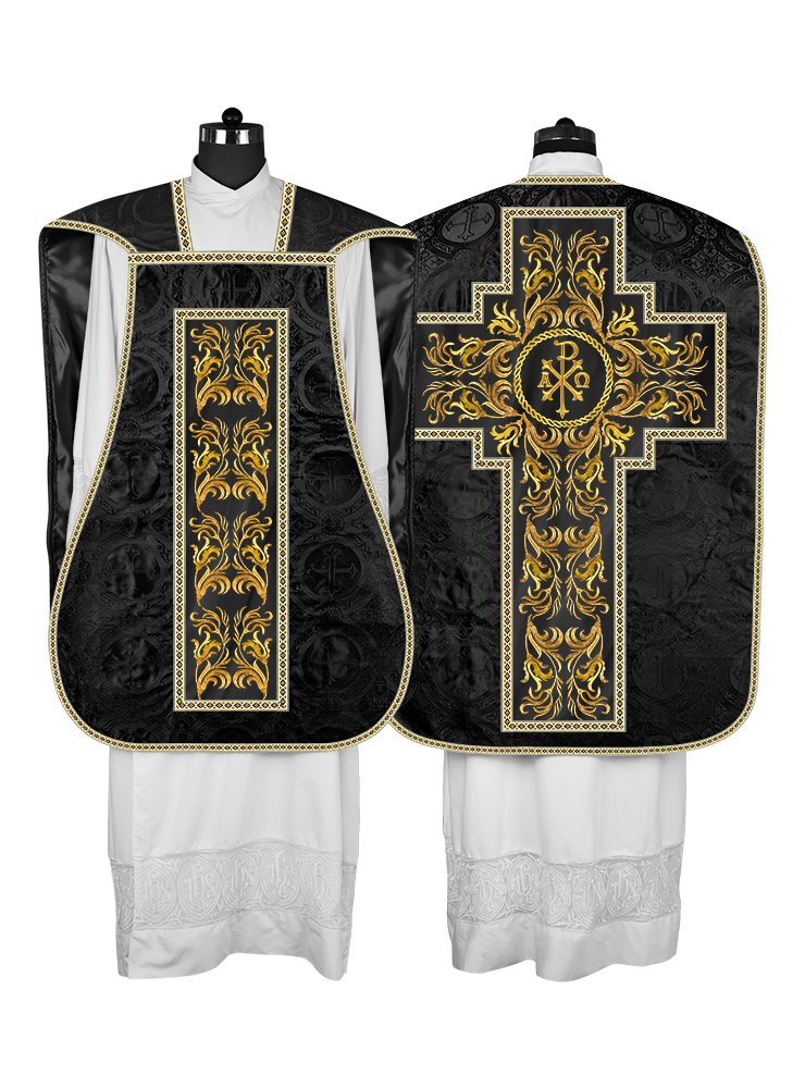 Roman Chasuble Vestment  with Woven Braids and Trims